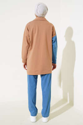 Kot Garnili Hırkalı İkili Takım Camel - Thumbnail