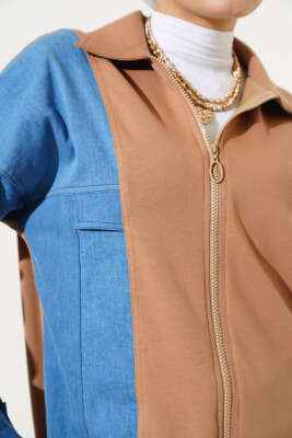 Kot Garnili Hırkalı İkili Takım Camel - Thumbnail