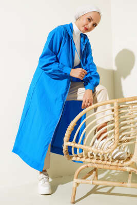 Tek Cepli Fermuarlı Uzun Kap Saks - Thumbnail