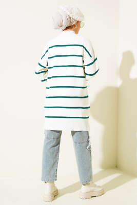 Çizgili Pike Salaş Triko Tunik Nefti - Thumbnail