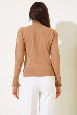 Saç Örgü Fırfırlı Triko Body Büsküvi - Thumbnail