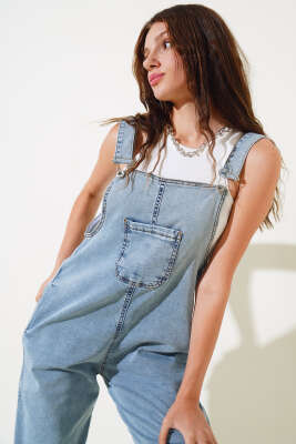 Tek Cep Detaylı Kot Slopet Açık Mavi - Thumbnail