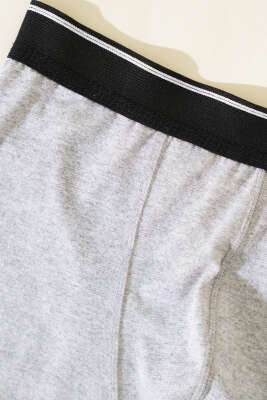 Erkek Likralı Boxer Melanj Gri - Thumbnail