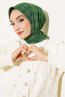 Dama Desen Yazma Eşarp Benetton - Thumbnail