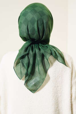 Dama Desen Yazma Eşarp Benetton - Thumbnail