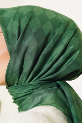 Dama Desen Yazma Eşarp Benetton - Thumbnail