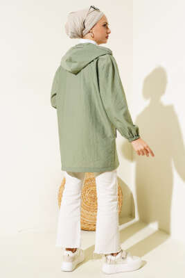 Cep Tokalı Fermuarlı Kap Haki - Thumbnail