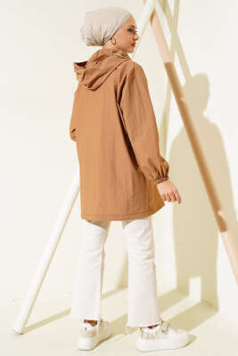 Cep Tokalı Fermuarlı Kap Camel - Thumbnail