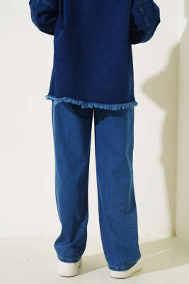 Geniş Paça Kot Palazzo Pantolon Kot - Thumbnail