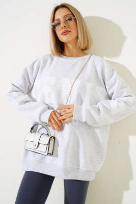 	 Phoenixaz Baskılı Şardonlu Sweatshirt Gri - Thumbnail