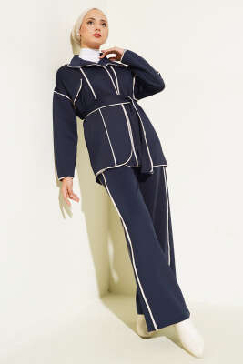 Biyeli Scuba İkili Takım Lacivert - Thumbnail