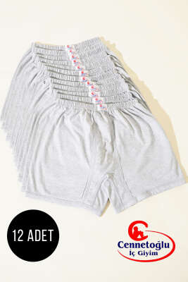 Cennetoğlu 12'li Erkek Paçalı Boxer Melanj Gri - Thumbnail