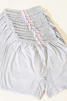 Cennetoğlu 12'li Erkek Paçalı Boxer Melanj Gri - Thumbnail