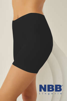 	 NBB Dikişsiz Uzun Şort Siyah - Thumbnail