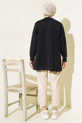 Basic Scuba Sweatshirt Siyah - Thumbnail