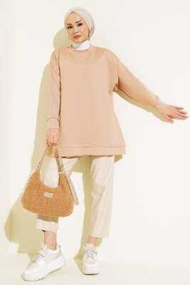 Basic Scuba Sweatshirt Latte - Thumbnail