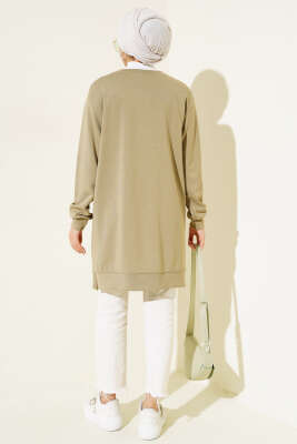 Loyşa Önü Baskılı Tunik Zeytin Yeşili - Thumbnail