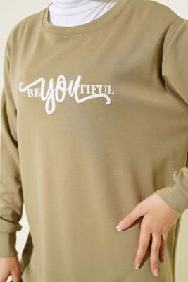 Loyşa Önü Baskılı Tunik Zeytin Yeşili - Thumbnail