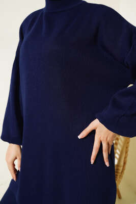 Balon Kol Basic Triko İkili Takım Lacivert - Thumbnail