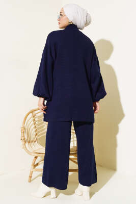 Balon Kol Basic Triko İkili Takım Lacivert - Thumbnail