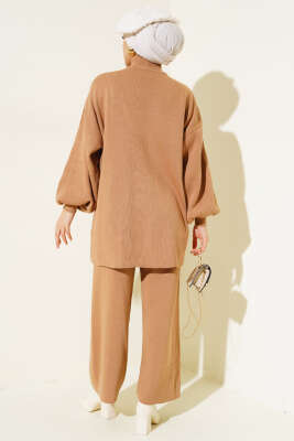 Balon Kol Basic Triko İkili Takım Büsküvi - Thumbnail