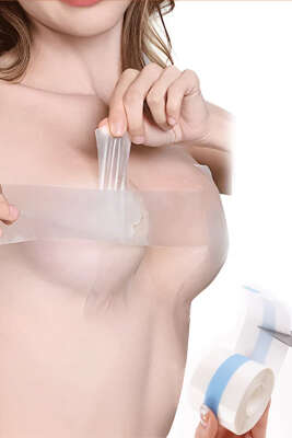 NBB 2,5 Cm Şeffaf Göğüs Bandı Şeffaf - Thumbnail