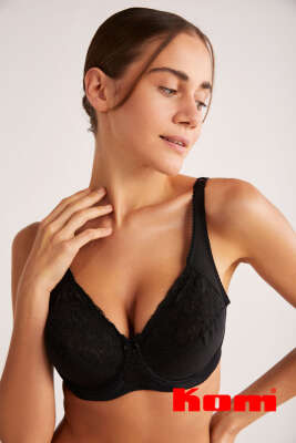 Pazarium - Kom Rosenna Rahat Askılı Toparlayıcı Sütyen B Siyah