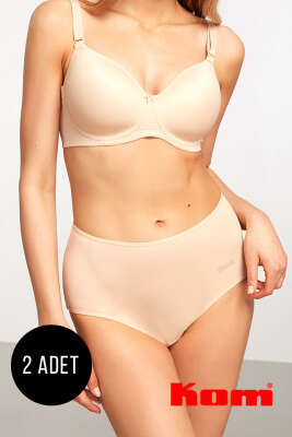 Pazarium - Kom Basic Maxi 2'li Külot Ten