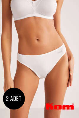 Pazarium - Kom Basic 2'li Külot Beyaz