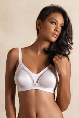 Yeni İnci Balensiz Transparan Detay Toparlayıcı Sütyen Beyaz - Thumbnail