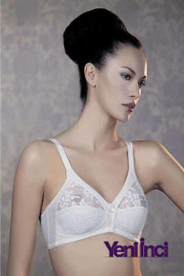 Yeni İnci Dantelli Toparlayıcı Sütyen B Beyaz - Thumbnail