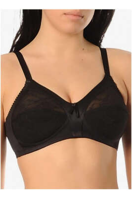 Yeni İnci Dantelli Toparlayıcı Sütyen C Siyah - Thumbnail