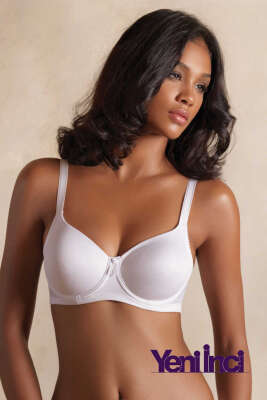 Yeni İnci Balenli Basic Toparlayıcı Sütyen C Beyaz - Thumbnail