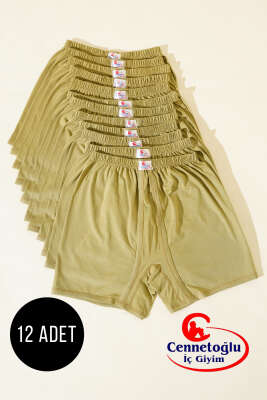 Pazarium - Cennetoğlu 12'li Erkek Paçalı Boxer Yeni Haki
