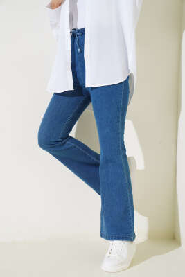 İspanyol Paça Kot Pantolon Mavi - Thumbnail