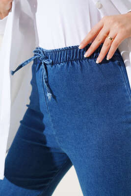 İspanyol Paça Kot Pantolon Mavi - Thumbnail