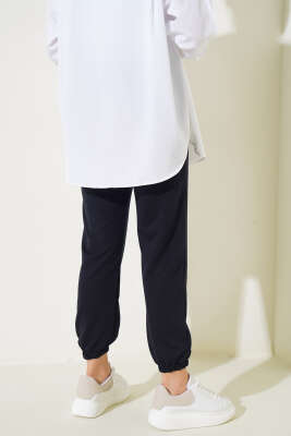 Paça Lastikli Jogger Pantolon Lacivert - Thumbnail