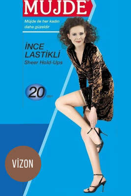 Pazarium - Müjde 20 Den İnce Lastikli Çorap 86 Vizon
