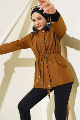 Pazarium - İçi Kürklü Kısa Mont Taba