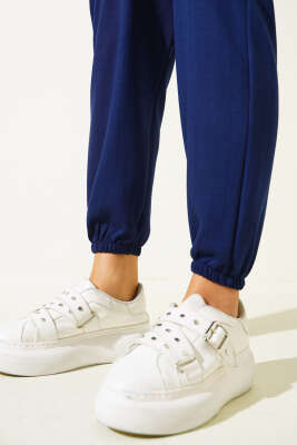 Loyşa Kapüşonlu İnce Çizgili İkili Takım Lacivert - Thumbnail