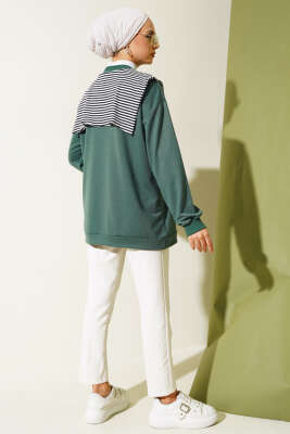Omuz Atkı Görünümlü Tunik Zümrüt - Thumbnail