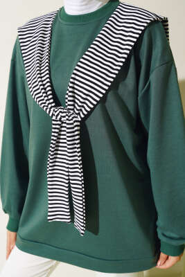 Omuz Atkı Görünümlü Tunik Zümrüt - Thumbnail