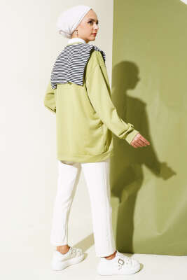 Omuz Atkı Görünümlü Tunik Yağ Yeşili - Thumbnail