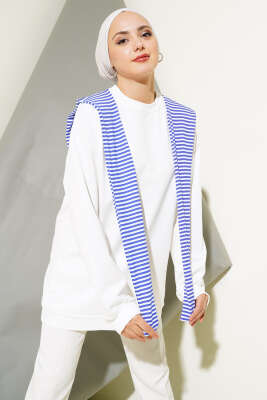 Omuz Atkı Görünümlü Tunik Beyaz - Thumbnail