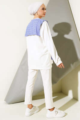 Omuz Atkı Görünümlü Tunik Beyaz - Thumbnail