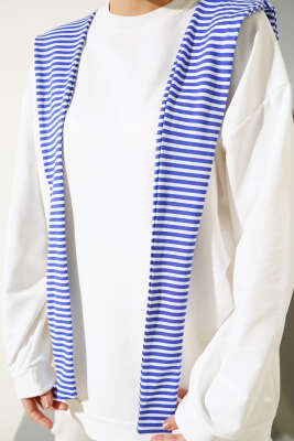 Omuz Atkı Görünümlü Tunik Beyaz - Thumbnail