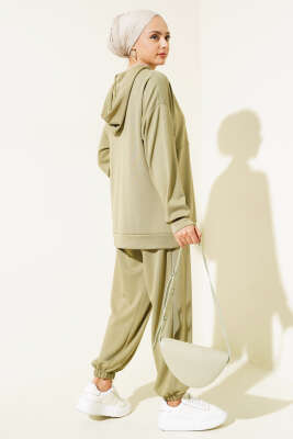 Loyşa Armalı Hırkalı İkili Takım Çağla Yeşili - Thumbnail