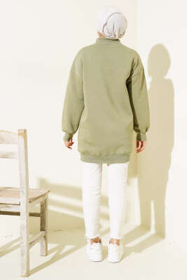 Üç İplik Yarım Balıkçı Yaka Tunik Çağla Yeşili - Thumbnail