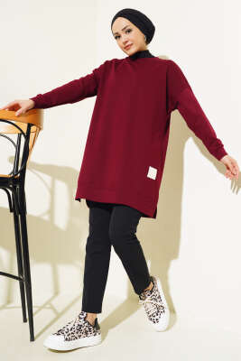 Salaş Armalı Tunik Bordo - Thumbnail