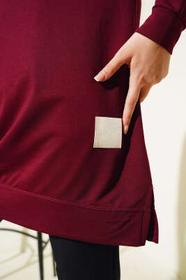 Salaş Armalı Tunik Bordo - Thumbnail